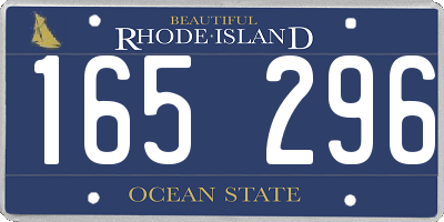 RI license plate 165296
