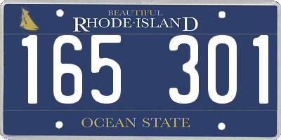 RI license plate 165301