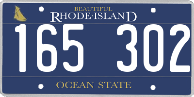 RI license plate 165302