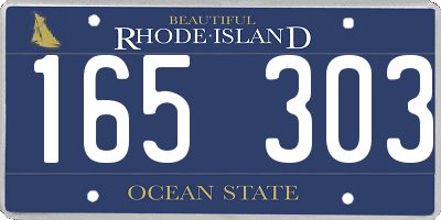 RI license plate 165303