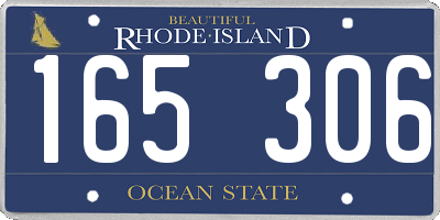 RI license plate 165306