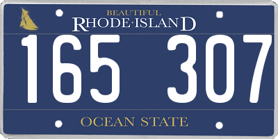 RI license plate 165307