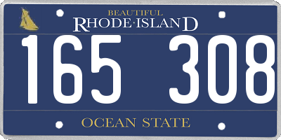 RI license plate 165308