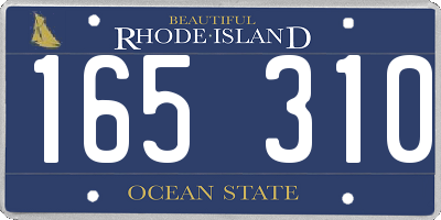 RI license plate 165310