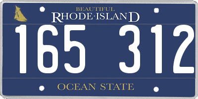 RI license plate 165312