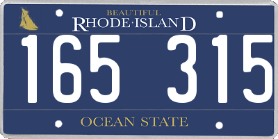RI license plate 165315
