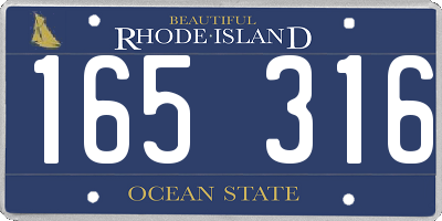 RI license plate 165316
