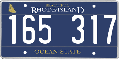 RI license plate 165317