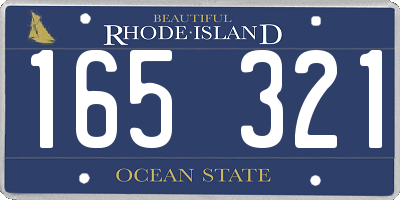 RI license plate 165321