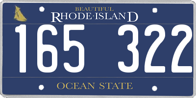 RI license plate 165322