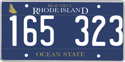 RI license plate 165323