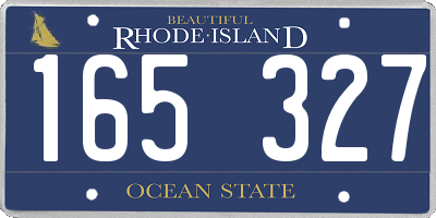 RI license plate 165327