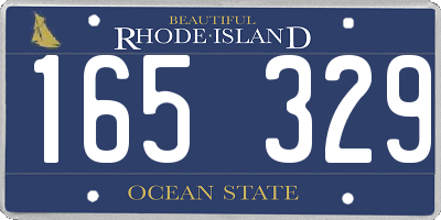 RI license plate 165329