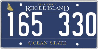 RI license plate 165330