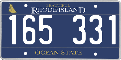 RI license plate 165331