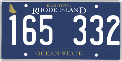RI license plate 165332