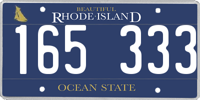 RI license plate 165333