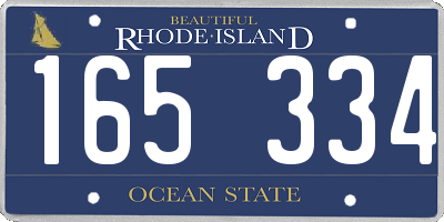RI license plate 165334