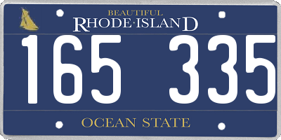 RI license plate 165335