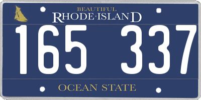 RI license plate 165337