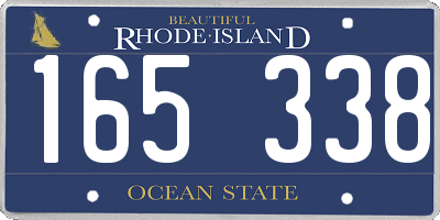 RI license plate 165338