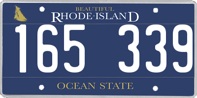 RI license plate 165339