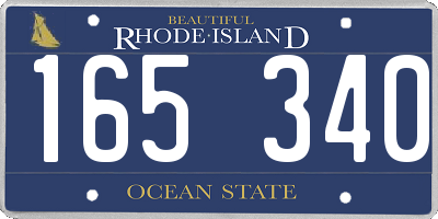 RI license plate 165340