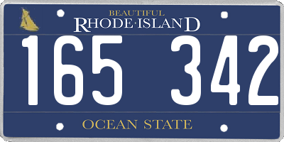 RI license plate 165342