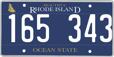 RI license plate 165343