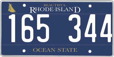 RI license plate 165344