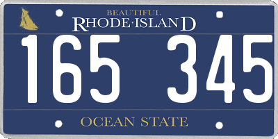 RI license plate 165345