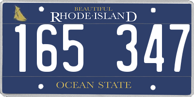 RI license plate 165347