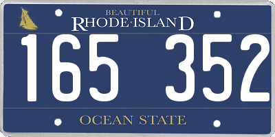 RI license plate 165352