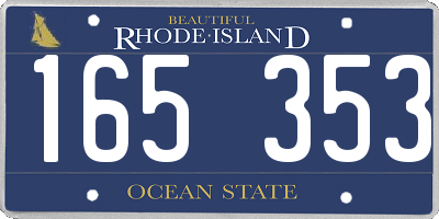 RI license plate 165353