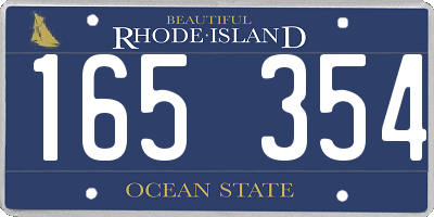 RI license plate 165354