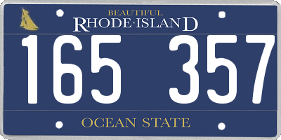 RI license plate 165357