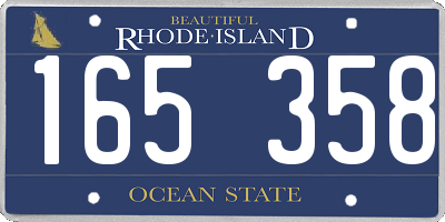 RI license plate 165358