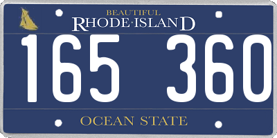 RI license plate 165360