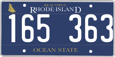 RI license plate 165363