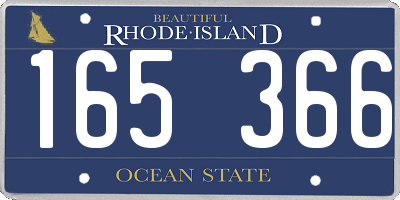 RI license plate 165366