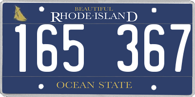 RI license plate 165367