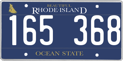 RI license plate 165368