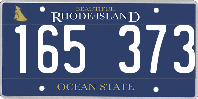 RI license plate 165373