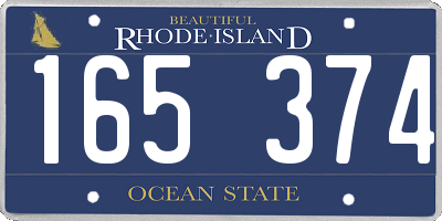 RI license plate 165374