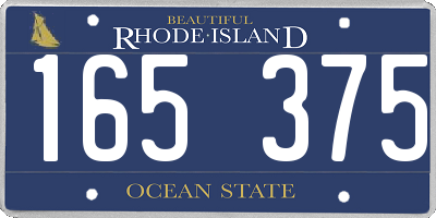 RI license plate 165375