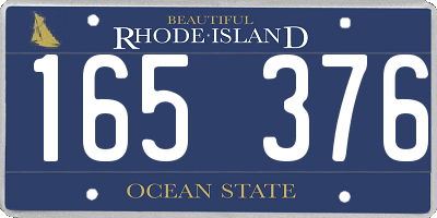 RI license plate 165376