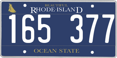 RI license plate 165377