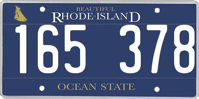 RI license plate 165378