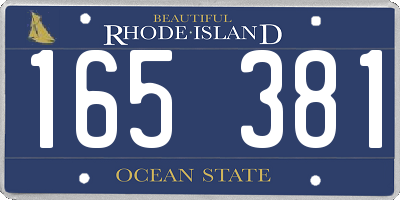 RI license plate 165381