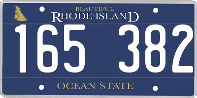 RI license plate 165382